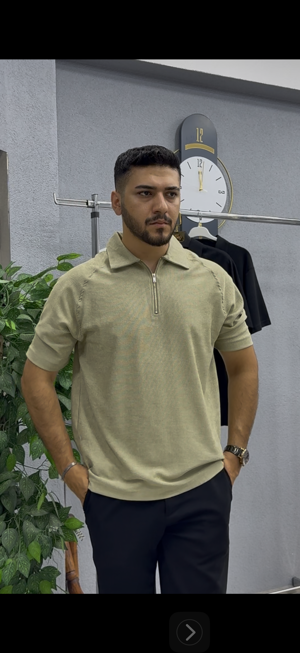 Erkek Yarım Fermuarlı Polo Yaka Kısa Kollu Üst